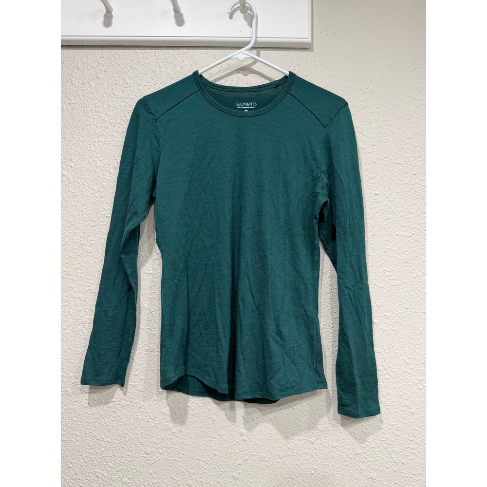 Segments Women's Base Layer Top 100% Merino Wool Green M Outdoor Hiking Gorpcore